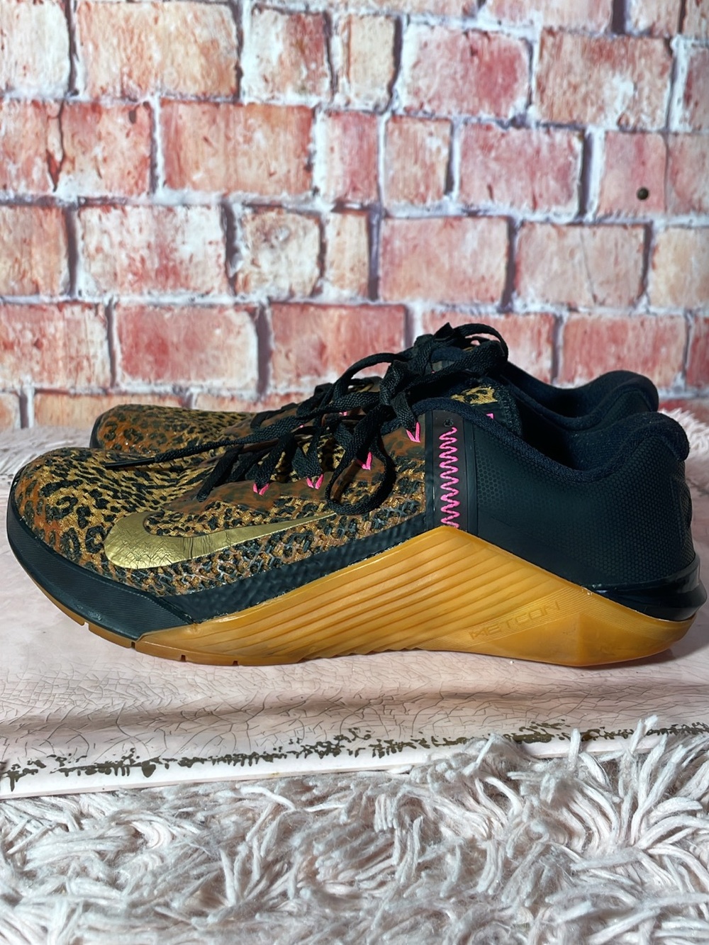 Nike Women’s Leopard Trainer in Gold, Black and Pink